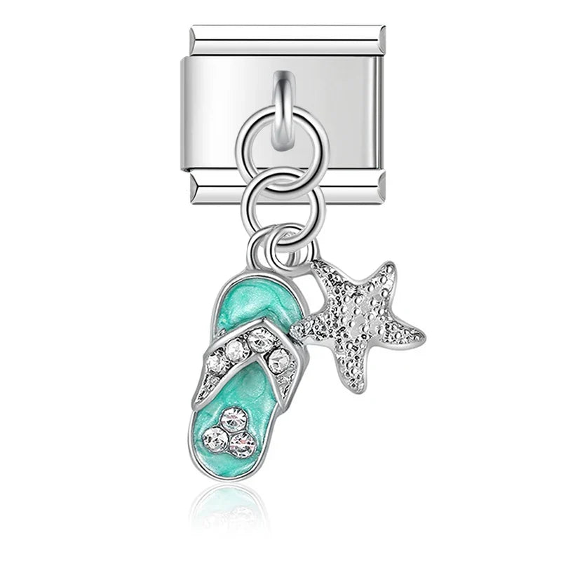 Charm Poisson et Papillon CZ - DJ100-N