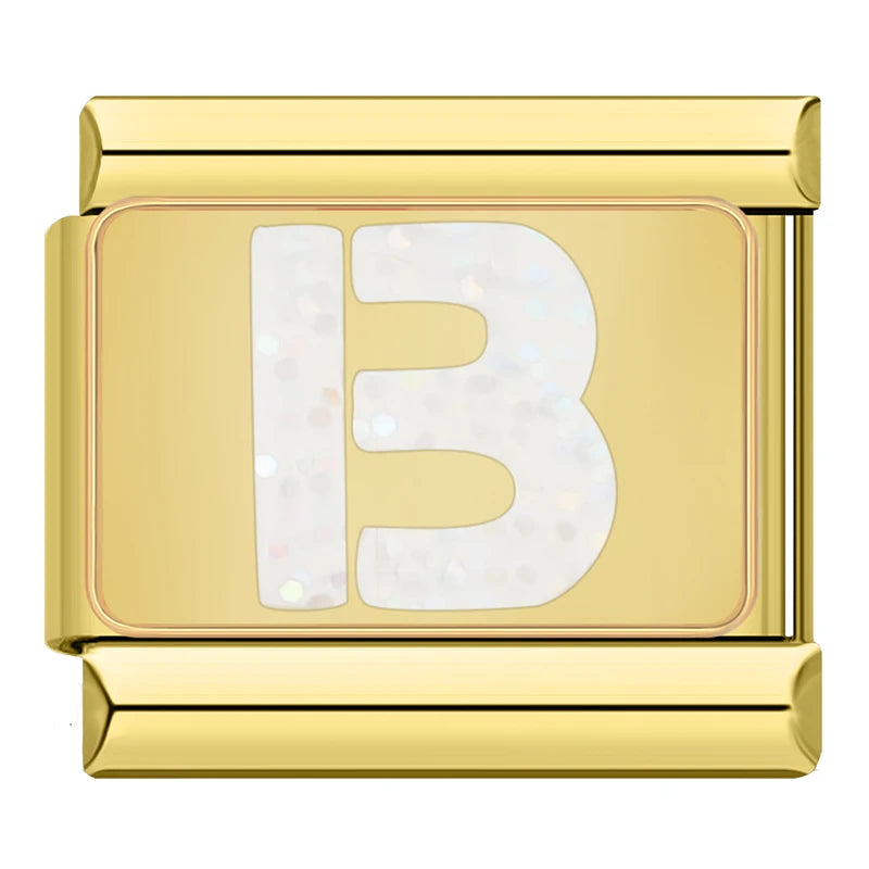 Gold Letter Charm Collection โ 9mm Italian Bracelet
