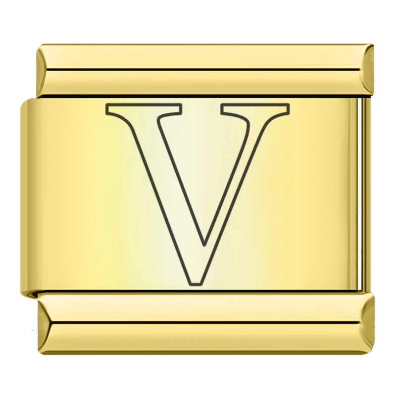 Gold Letter Charm Collection Vol. 2 โ 9mm Italian Bracelet