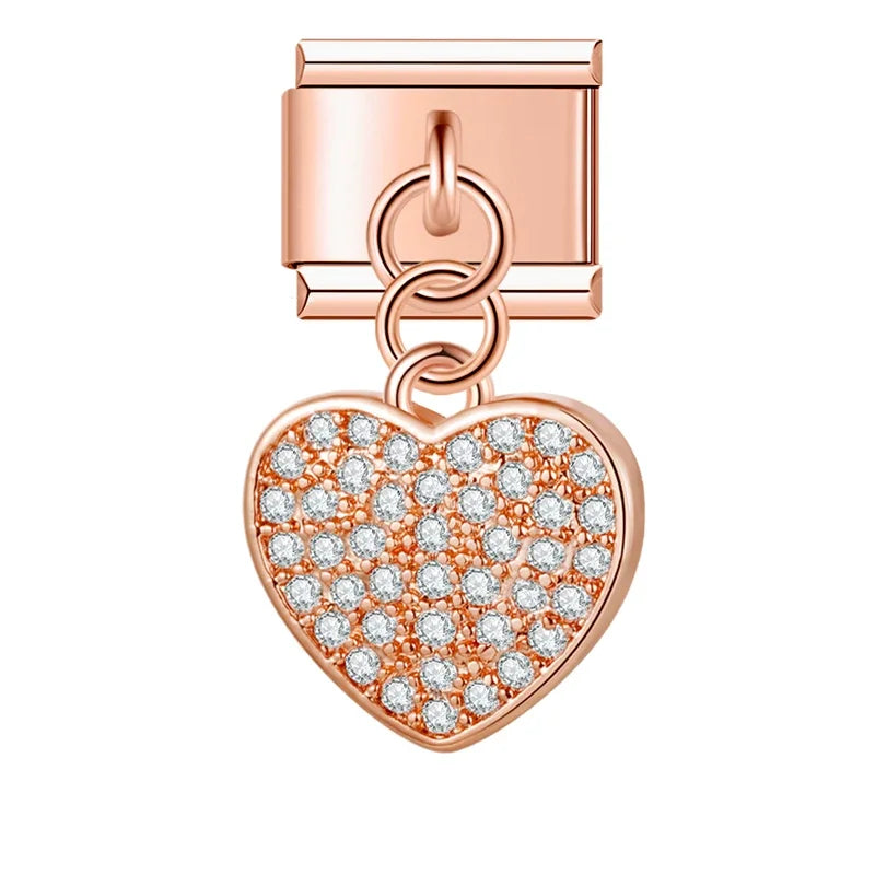 Charm Cœur CZ Romantique - B