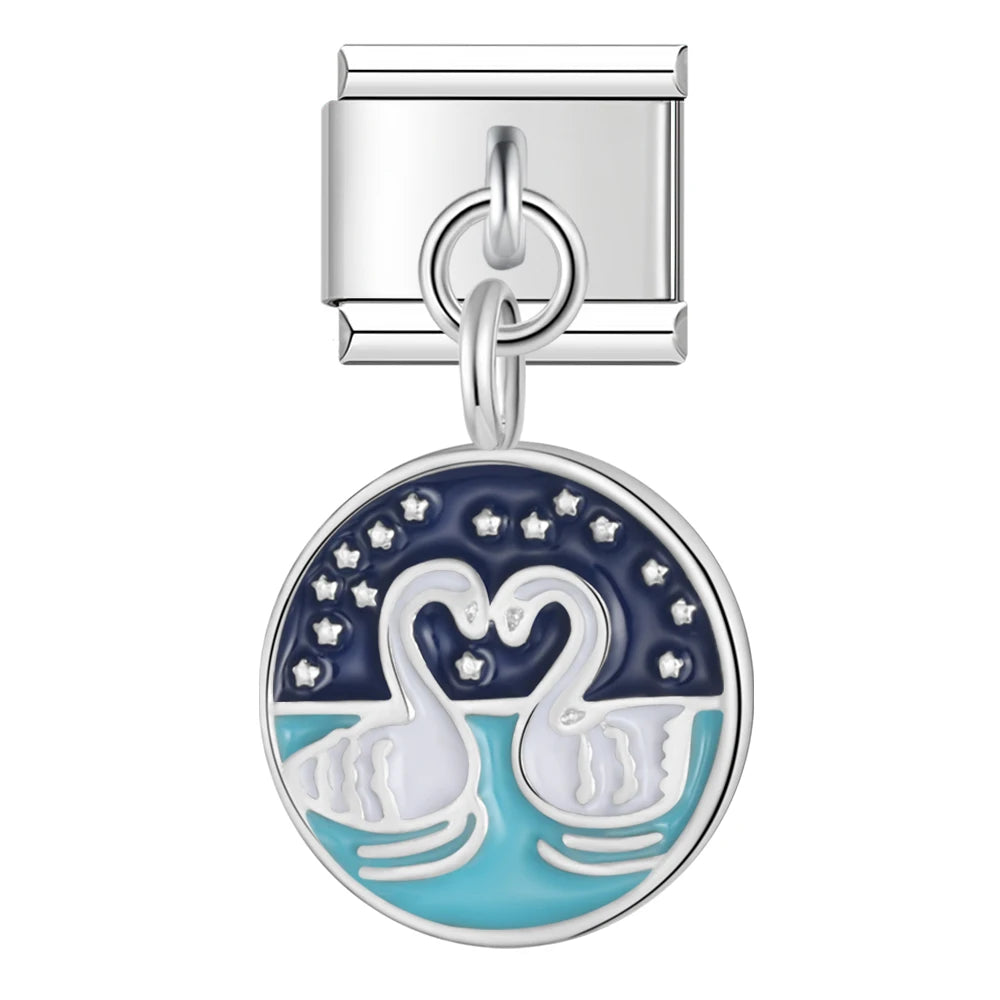 Crystal Dangle Charm Collection โ 9mm Italian Bracelet