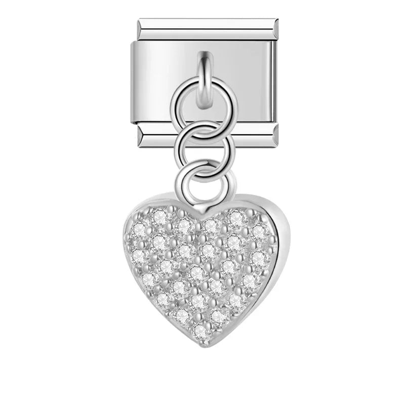 Charm Cœur CZ Romantique - F