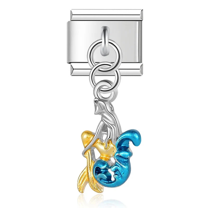 Charm Poisson et Papillon CZ - DJ100-G