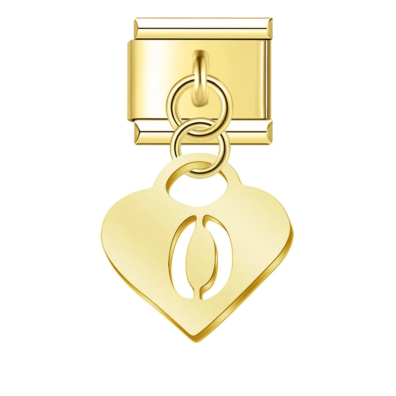 Heart Letter Charm Collection โ 9mm Italian Bracelet
