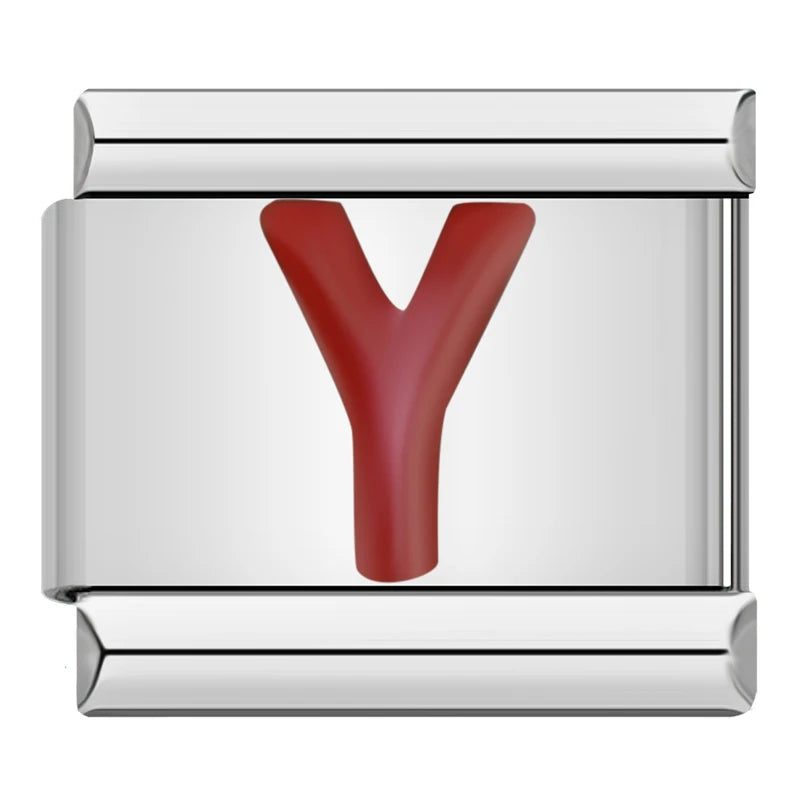 Red Letter Charm Collection โ 9mm Italian Bracelet