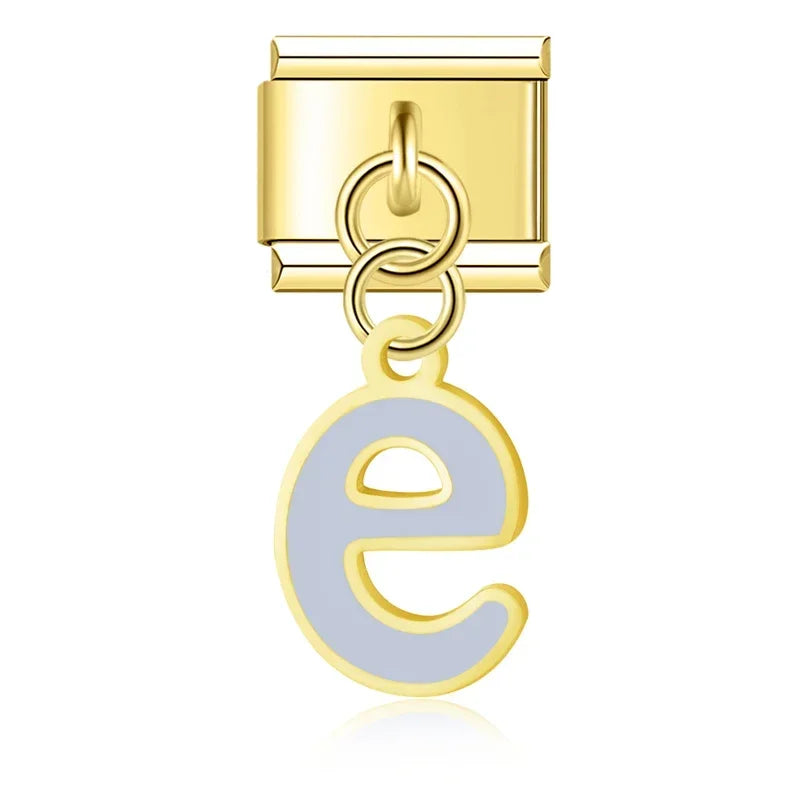 Colorful Lowercase Letter Charm Collection โ 9mm Italian Bracelet