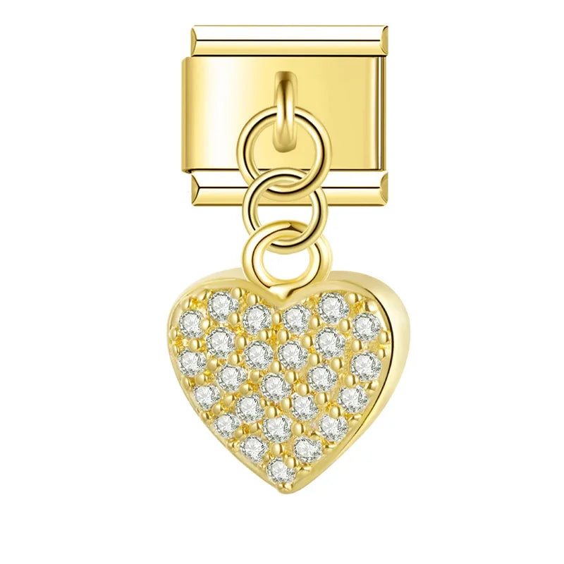 Charm Cœur CZ Romantique - D