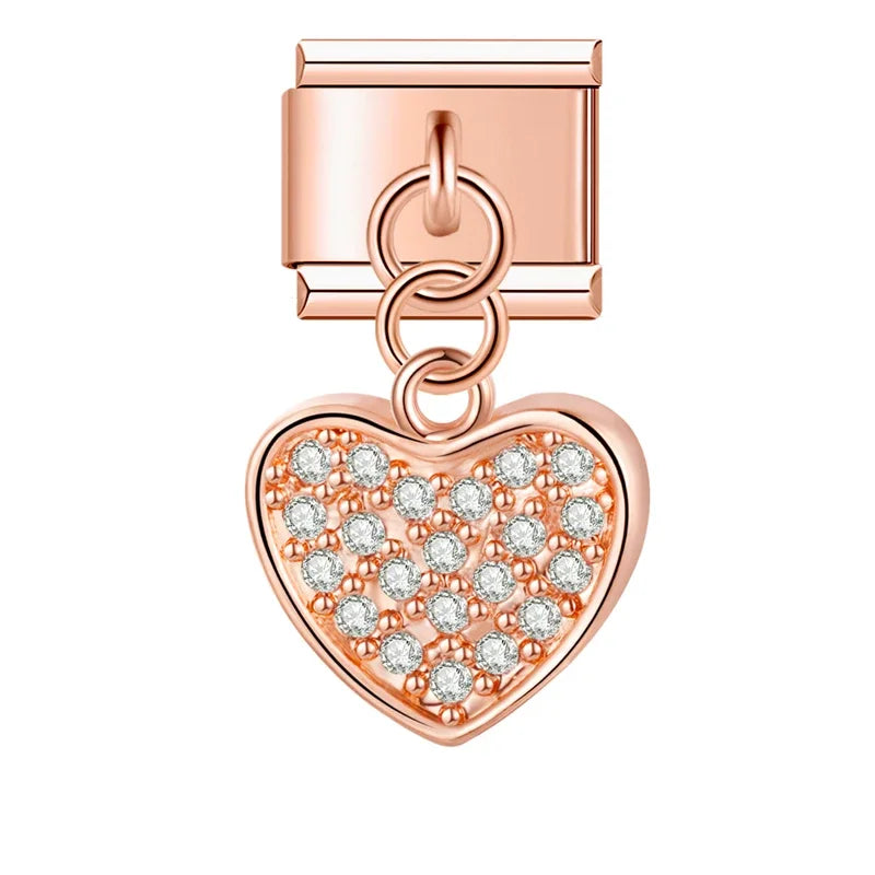Charm Cœur CZ Romantique - H