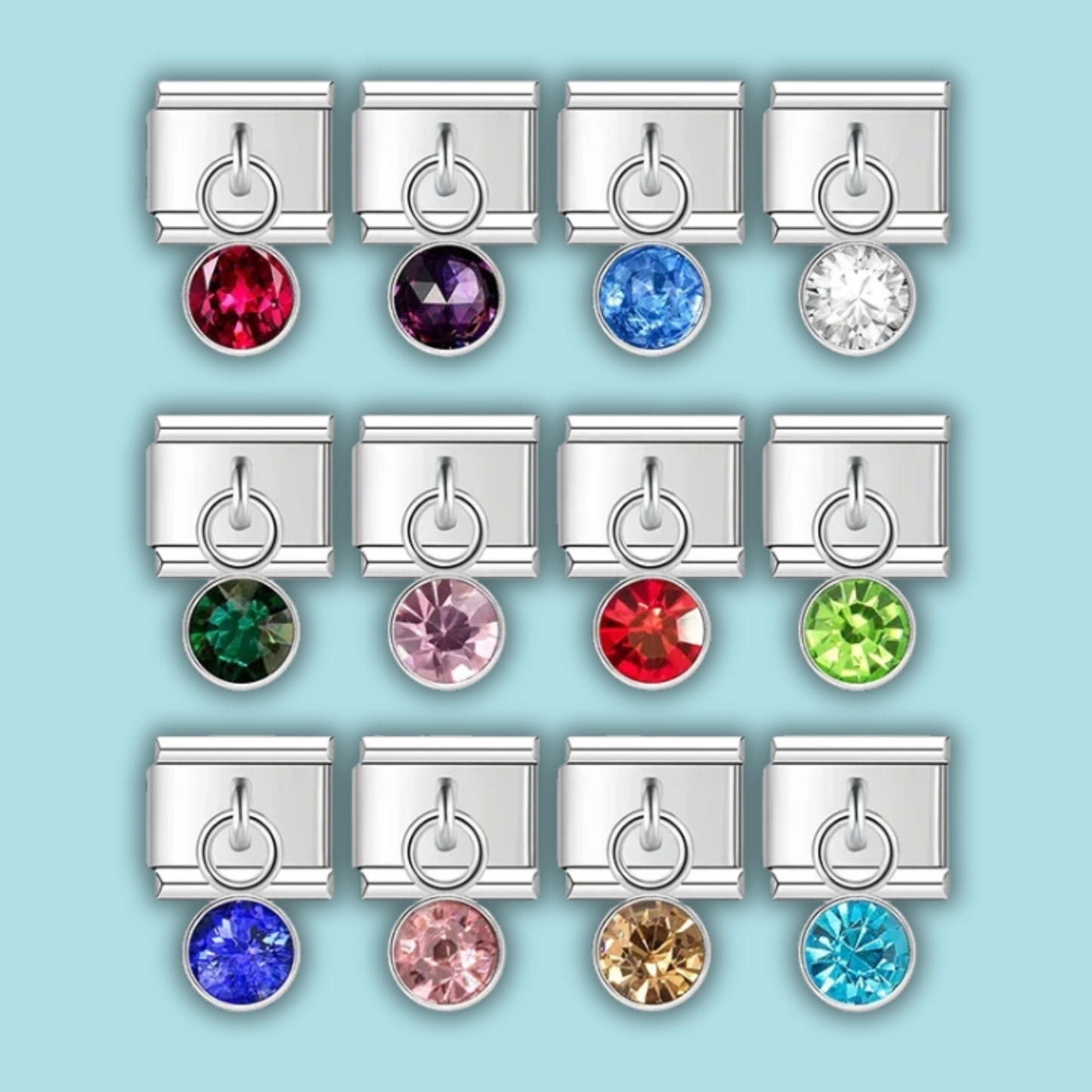 Birthstone Month Charm Collection — 9mm Italian Bracelet