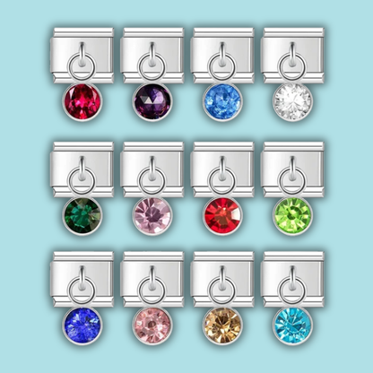 Birthstone Month Charm Collection — 9mm Italian Bracelet