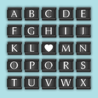 Ensemble de charms Alphabet Noir à Cœur — photo du produit