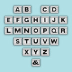 Ensemble de charms Alphabet Noir sur Blanc — photo du produit
