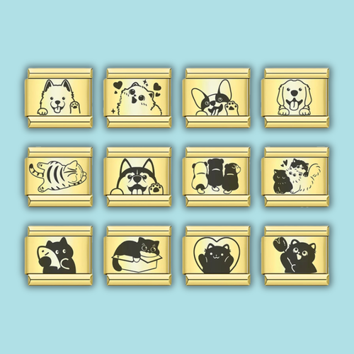 Cat & Dog Charm Collection Vol. 2 — 9mm Italian Bracelet