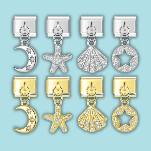 Celestial CZ Charm Collection — 9mm Italian Bracelet
