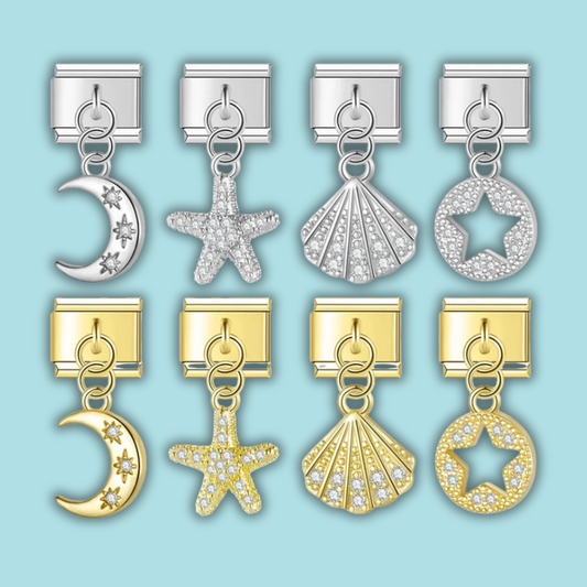 Celestial CZ Charm Collection — 9mm Italian Bracelet