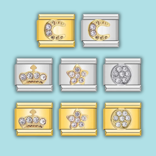 Crown & Wings Charm Collection — 9mm Italian Bracelet