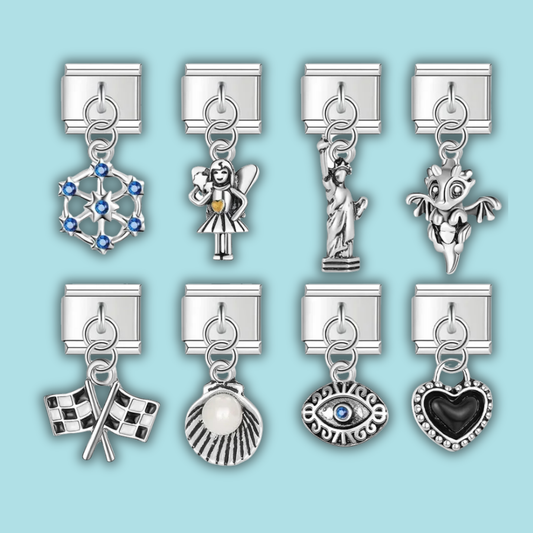 Crystal Dangle Charm Collection — 9mm Italian Bracelet