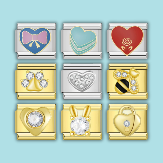 Crystal Heart Charm Collection — 9mm Italian Bracelet