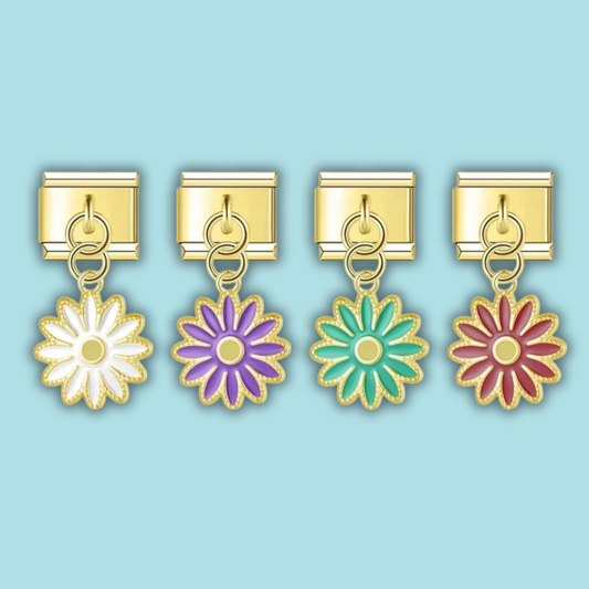 Daisy Flower Charm Collection — 9mm Italian Bracelet