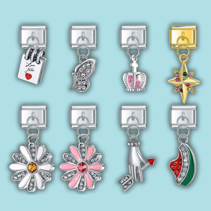 Blooming Dangle Charm Collection — 9mm Italian Bracelet