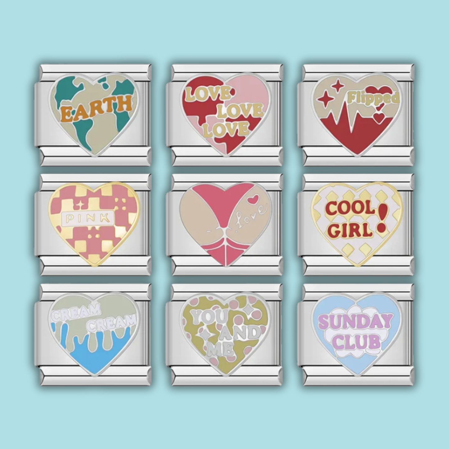 Glaze Heart Charm Collection — 9mm Italian Bracelet
