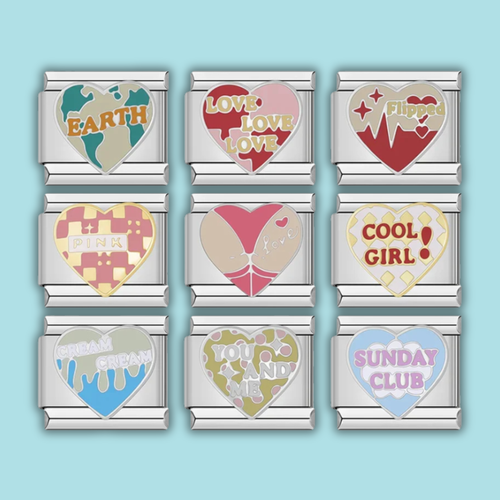 Glaze Heart Charm Collection — 9mm Italian Bracelet