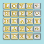 Ensemble de charms Alphabet Doré à Mots d’Amour — photo du produit