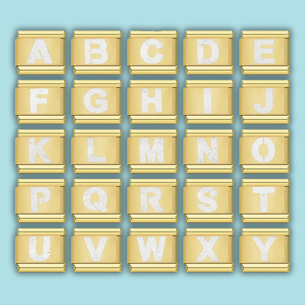 Ensemble de charms Alphabet Doré Classique — photo du produit