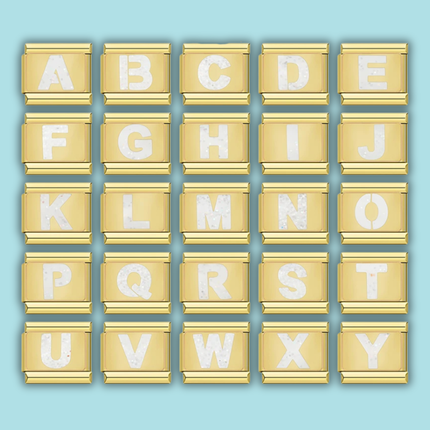 Gold Letter Charm Collection — 9mm Italian Bracelet