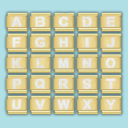 Gold Letter Charm Collection — 9mm Italian Bracelet