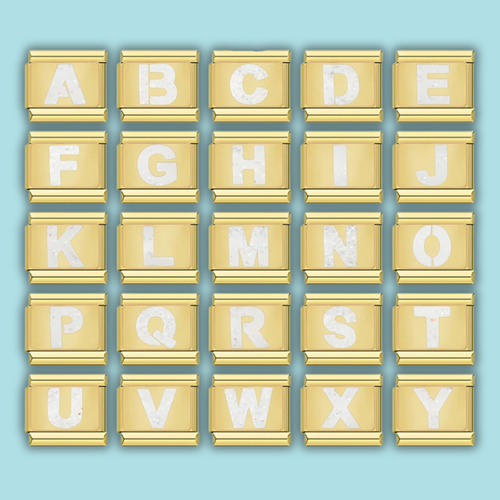 Gold Letter Charm Collection — 9mm Italian Bracelet