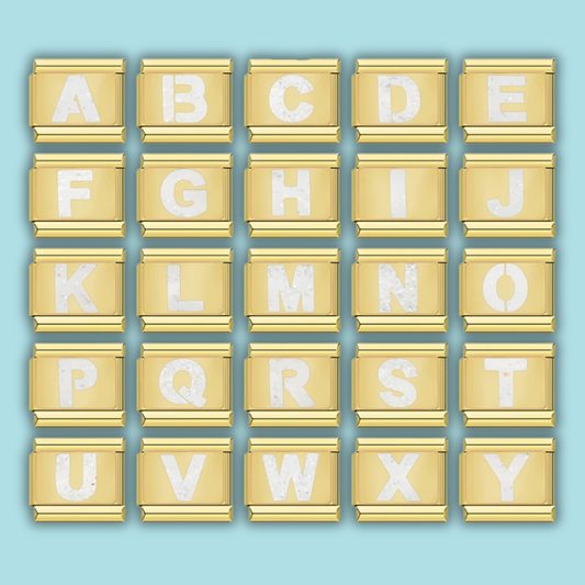 Gold Letter Charm Collection — 9mm Italian Bracelet