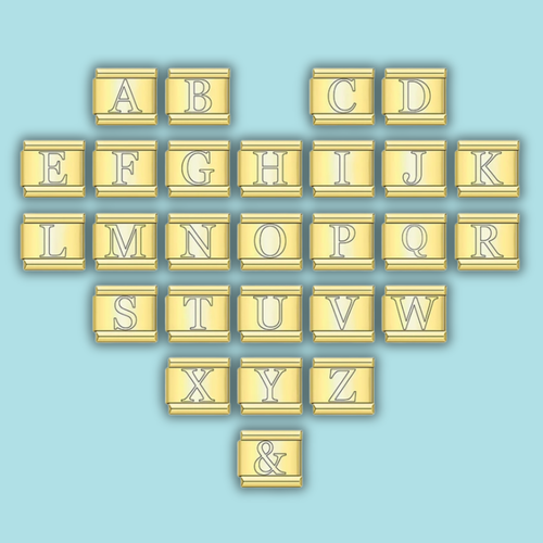 Gold Letter Charm Collection Vol. 2 — 9mm Italian Bracelet