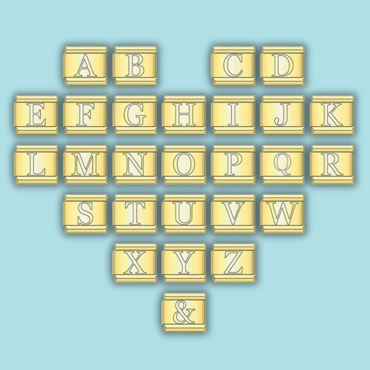 Gold Letter Charm Collection Vol. 2 — 9mm Italian Bracelet