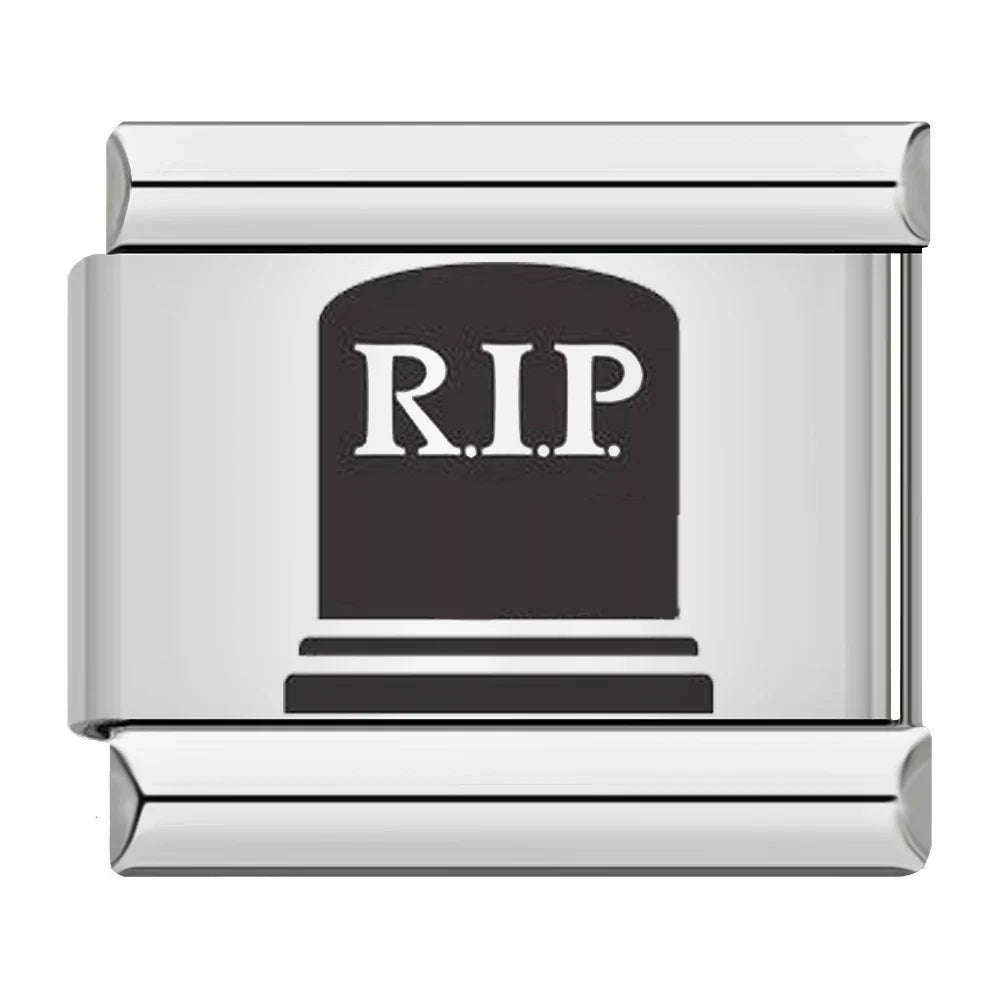 Charm Pierre Tombale Noire RIP