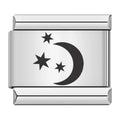 Charm Lune Noire et Trois Étoiles