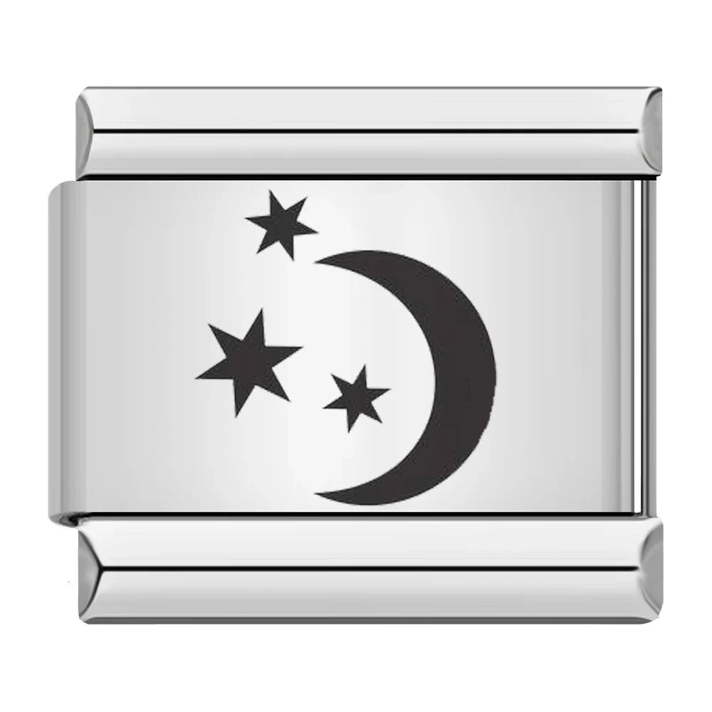 Charm Lune Noire et Trois Étoiles