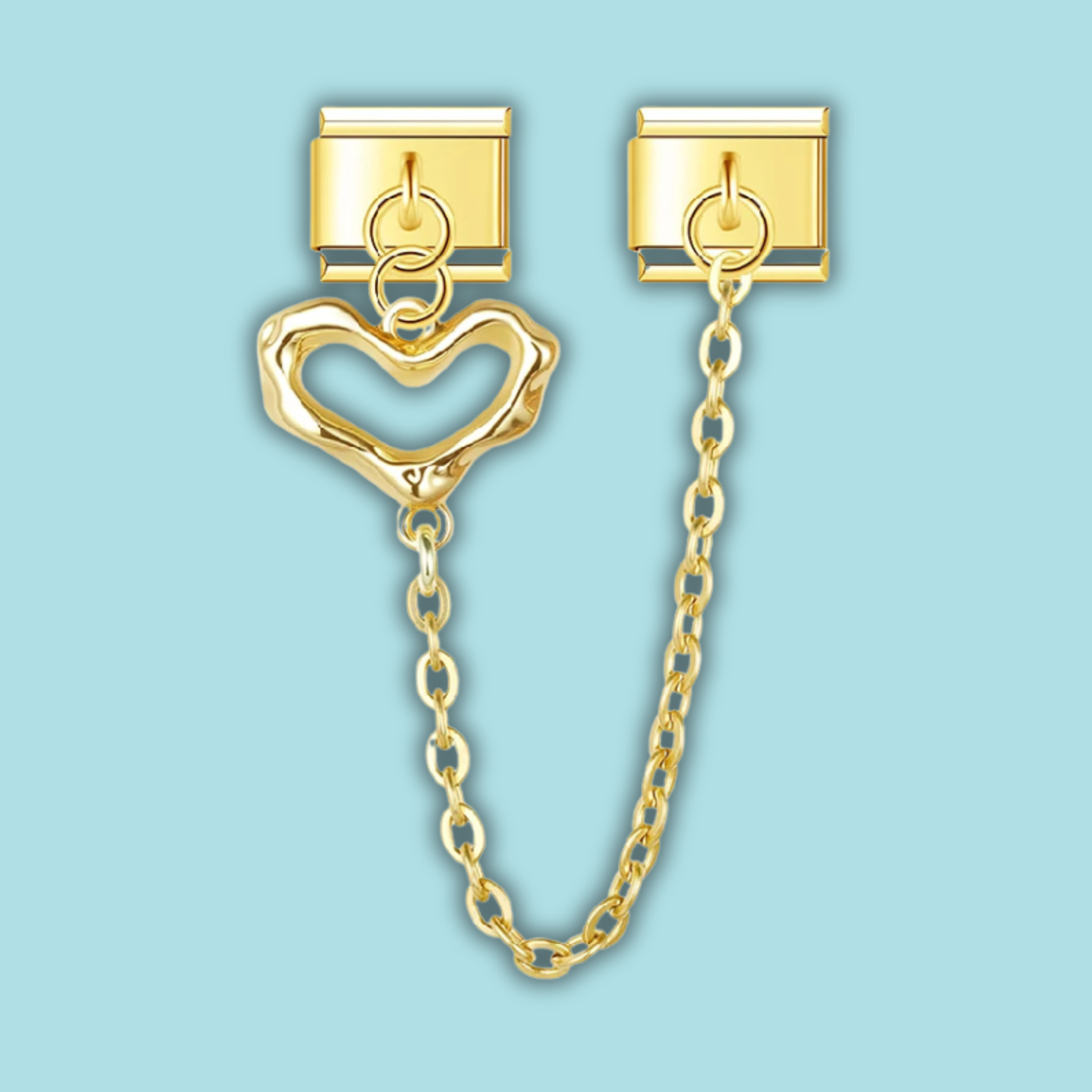 Heart Love Chain Charm Collection — 9mm Italian Bracelet