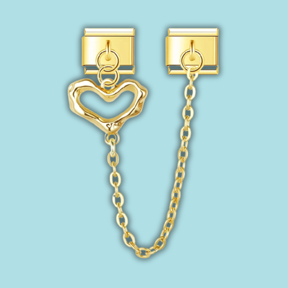 Heart Love Chain Charm Collection — 9mm Italian Bracelet