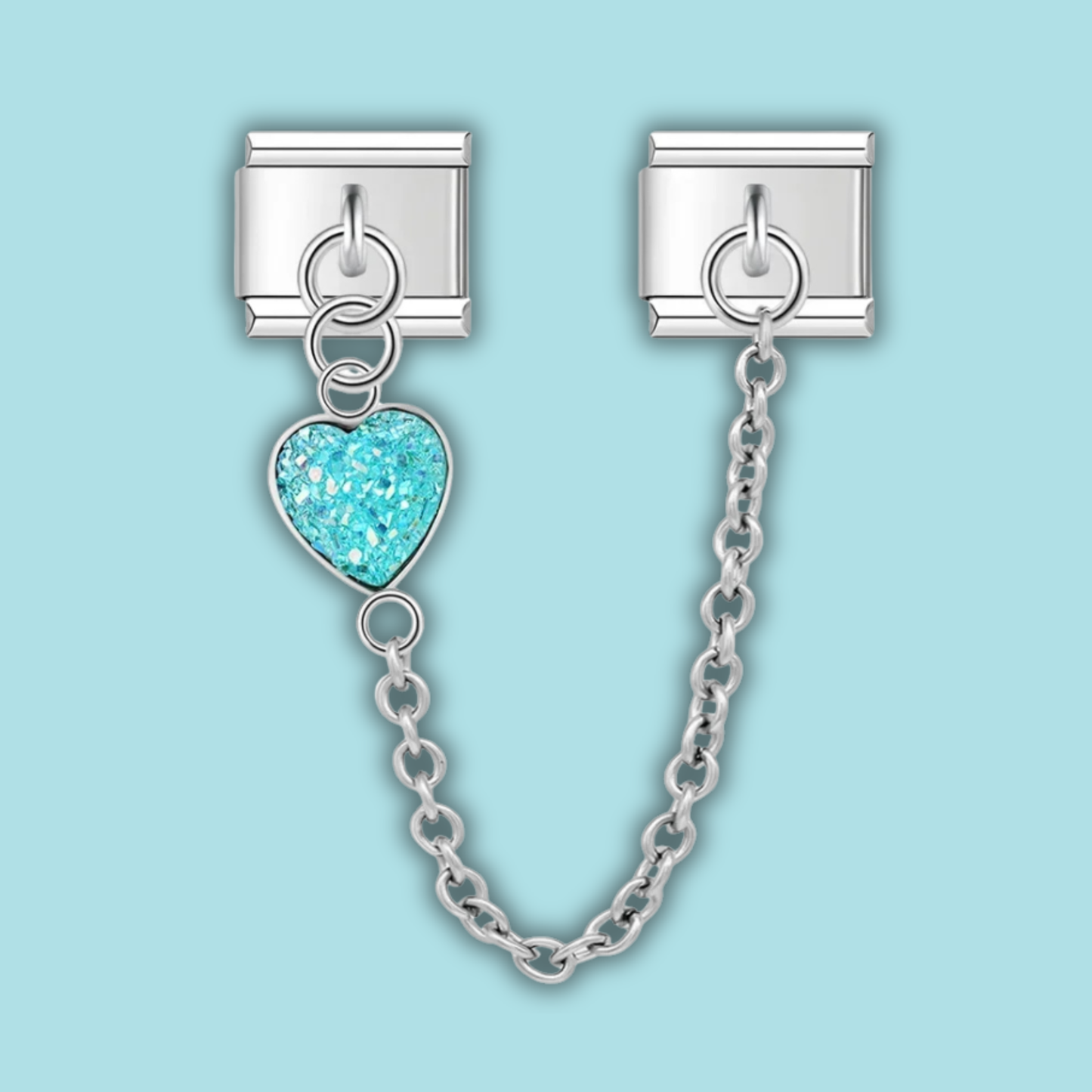 Romantic Heart Link Charm Collection — 9mm Italian Bracelet