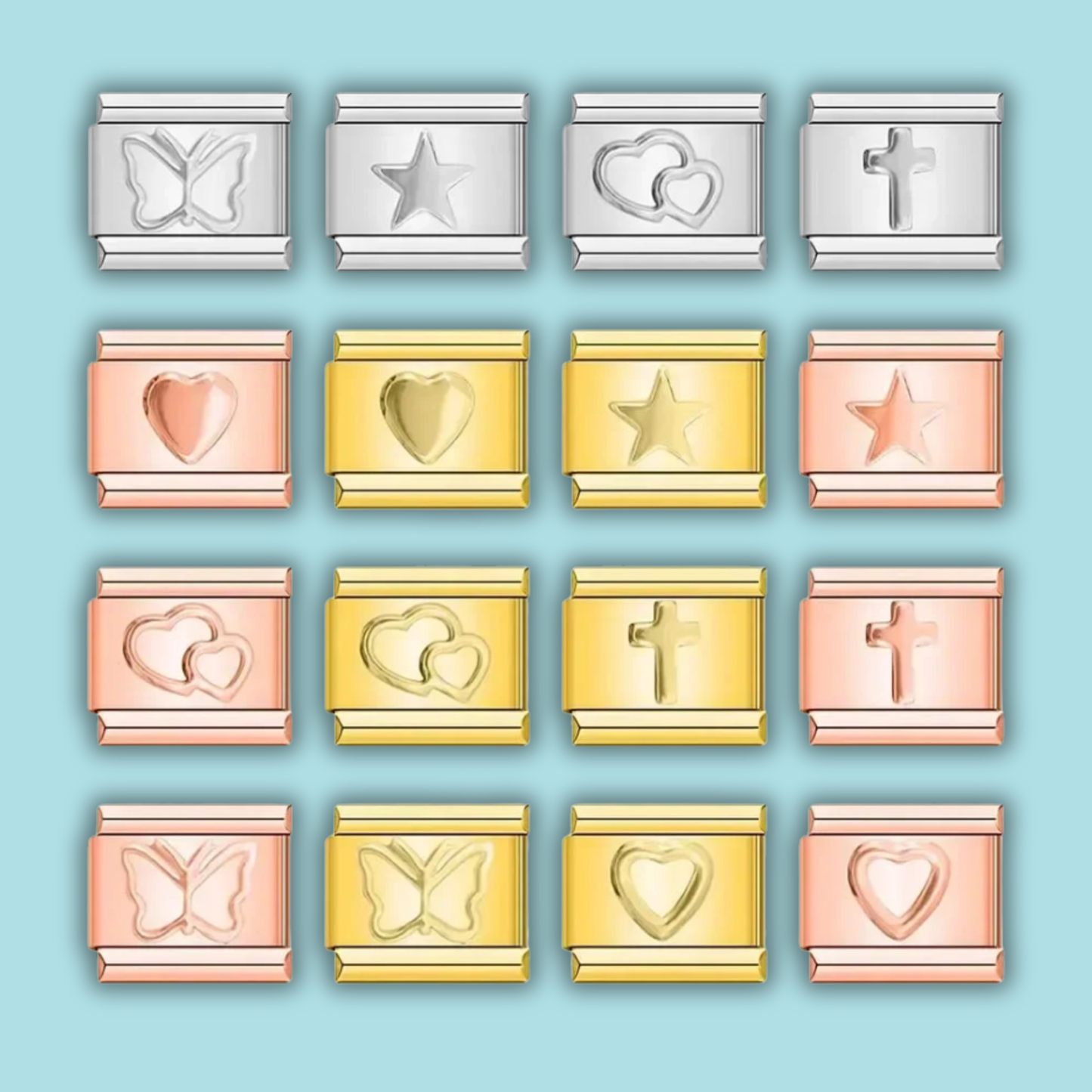 Butterfly Star Cross Charm Collection — 9mm Italian Bracelet