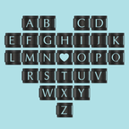 Ensemble de charms Alphabet Noir Argenté — photo du produit