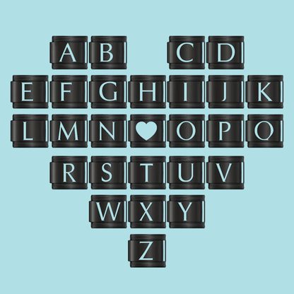 Black Letter Charm Collection Vol. 3 — 9mm Italian Bracelet
