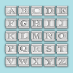 Ensemble de charms Alphabet Argenté à Lettres Fines — photo du produit