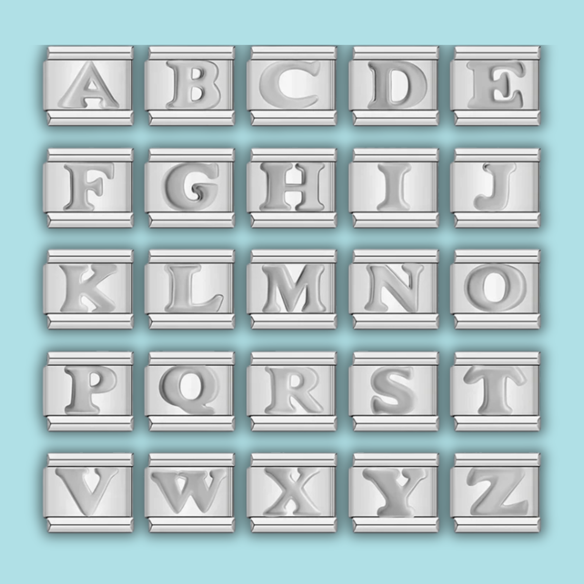 Ensemble de charms Alphabet Argenté à Lettres Fines — photo du produit