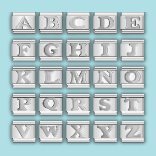 Silver Letter Charm Collection — 9mm Italian Bracelet