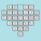 Ensemble de charms Alphabet Argenté à Cœur — photo du produit
