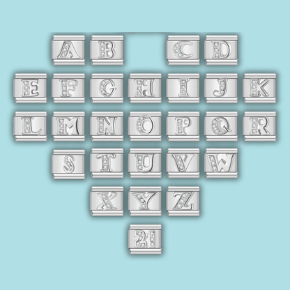 Silver Letter Charm Collection Vol. 2 — 9mm Italian Bracelet