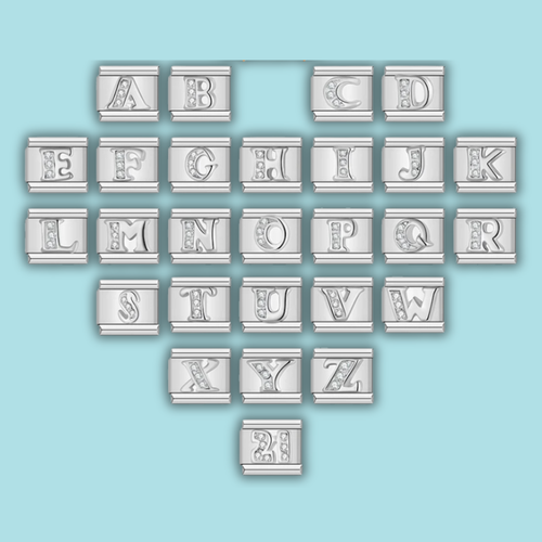 Silver Letter Charm Collection Vol. 2 — 9mm Italian Bracelet