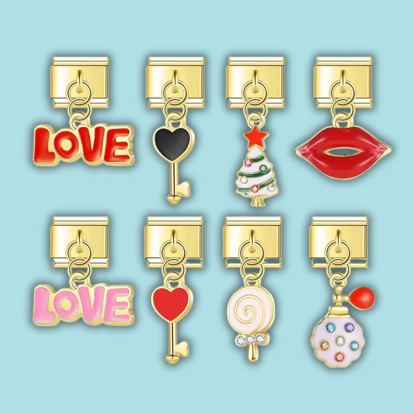 Love & Birthday Charm Collection — 9mm Italian Bracelet